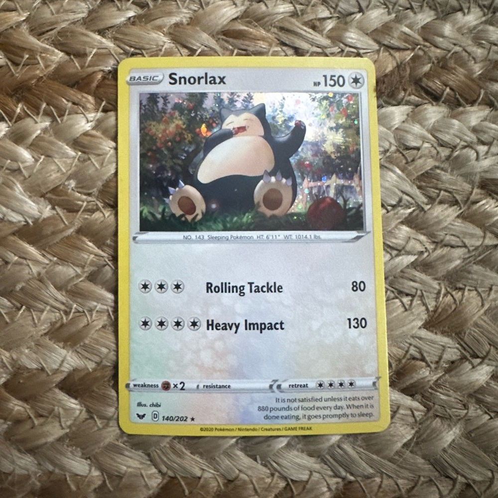 Snorlax 140/202 Holo Pokemon Card